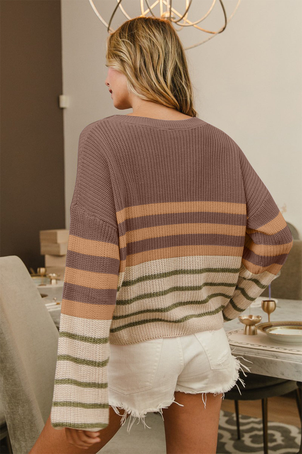 Color Block Striped Sweater - online only