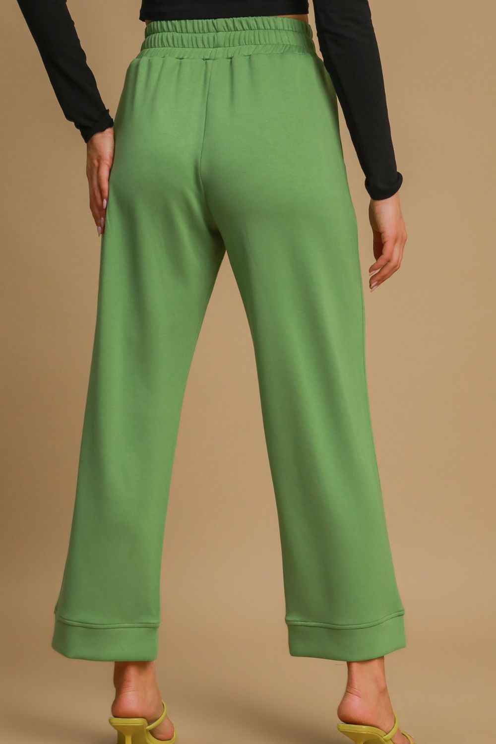 Drawstring Wide Leg Pants with Pockets - online only