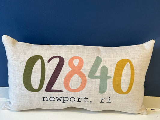 Colorful Zip Code and City/State Pillow