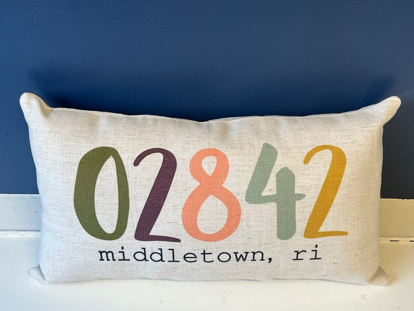 Colorful Zip Code and City/State Pillow