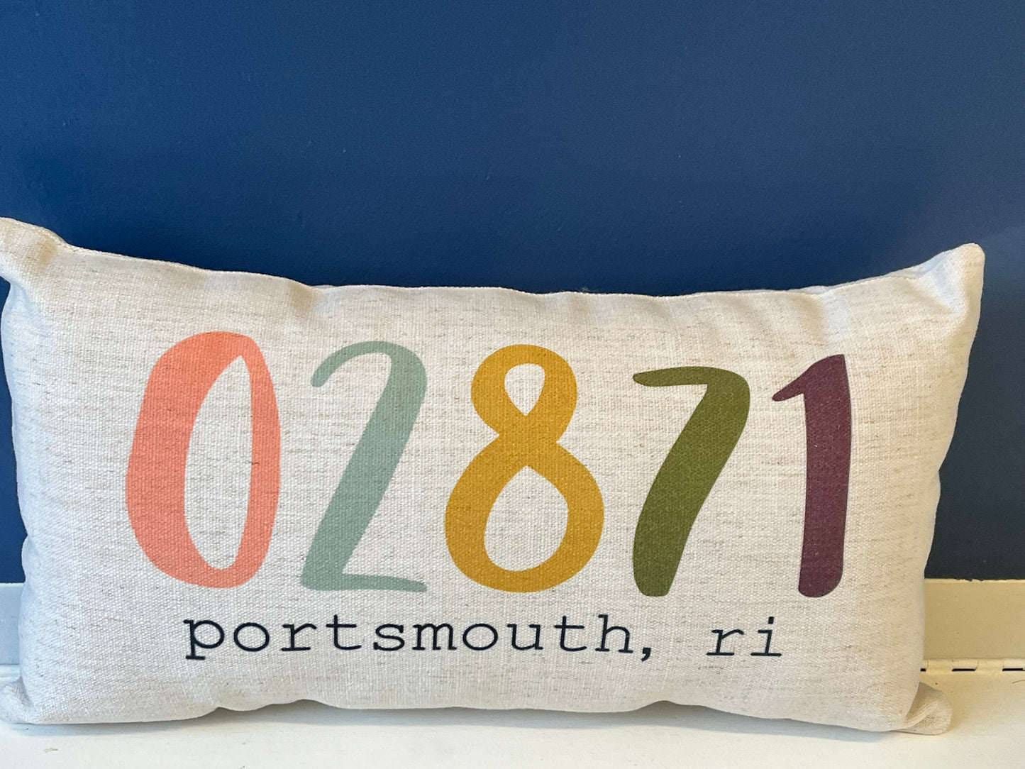 Colorful Zip Code and City/State Pillow