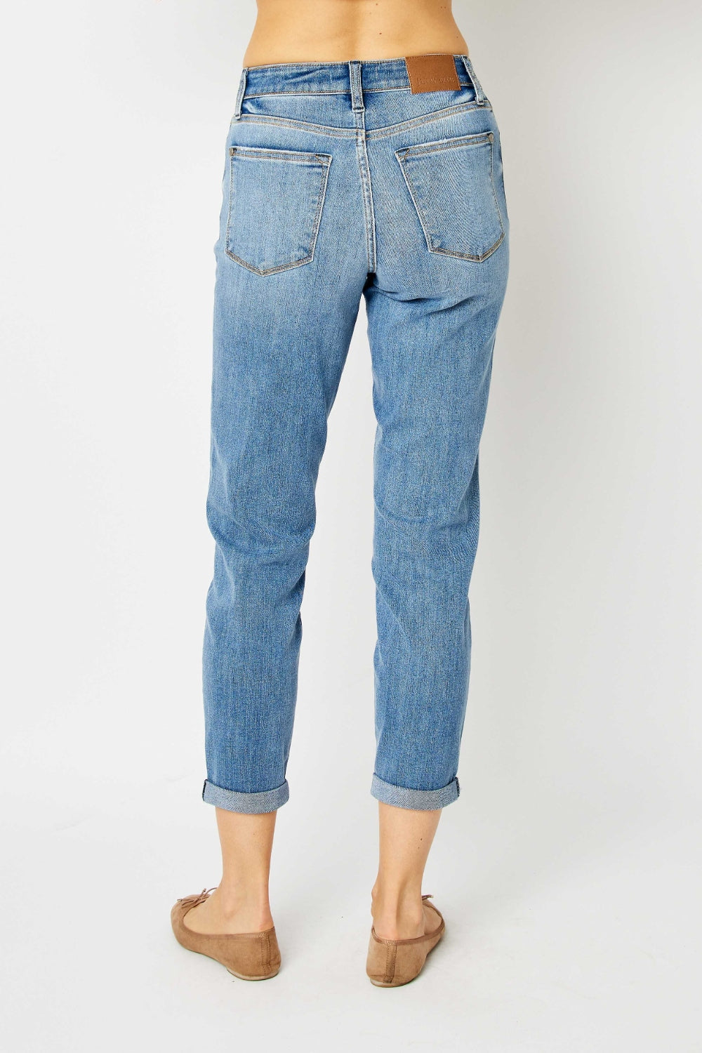 Judy Blue Full Size Cuffed Hem Slim Jeans - online only